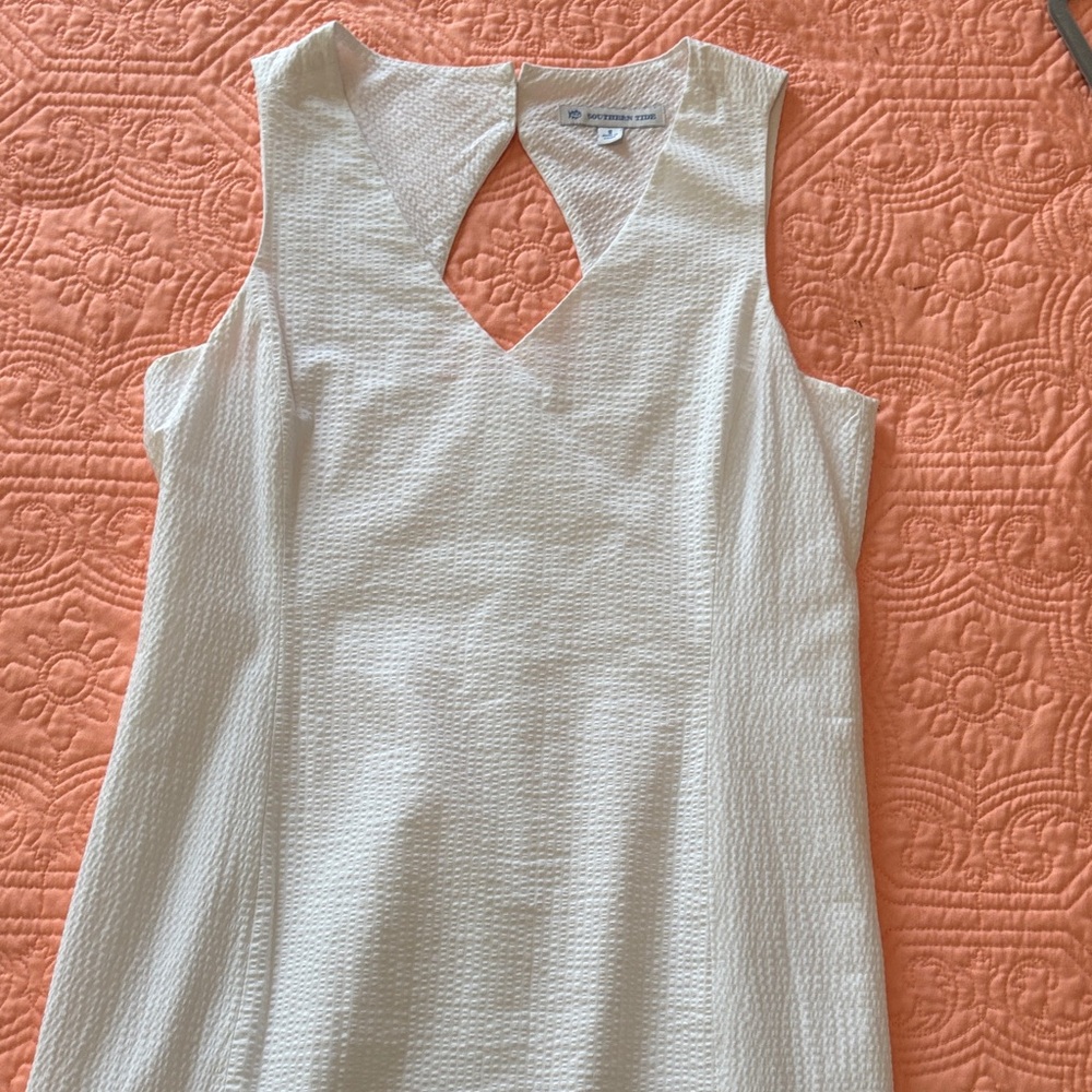 Southern Tide White Keyhole Back Dress